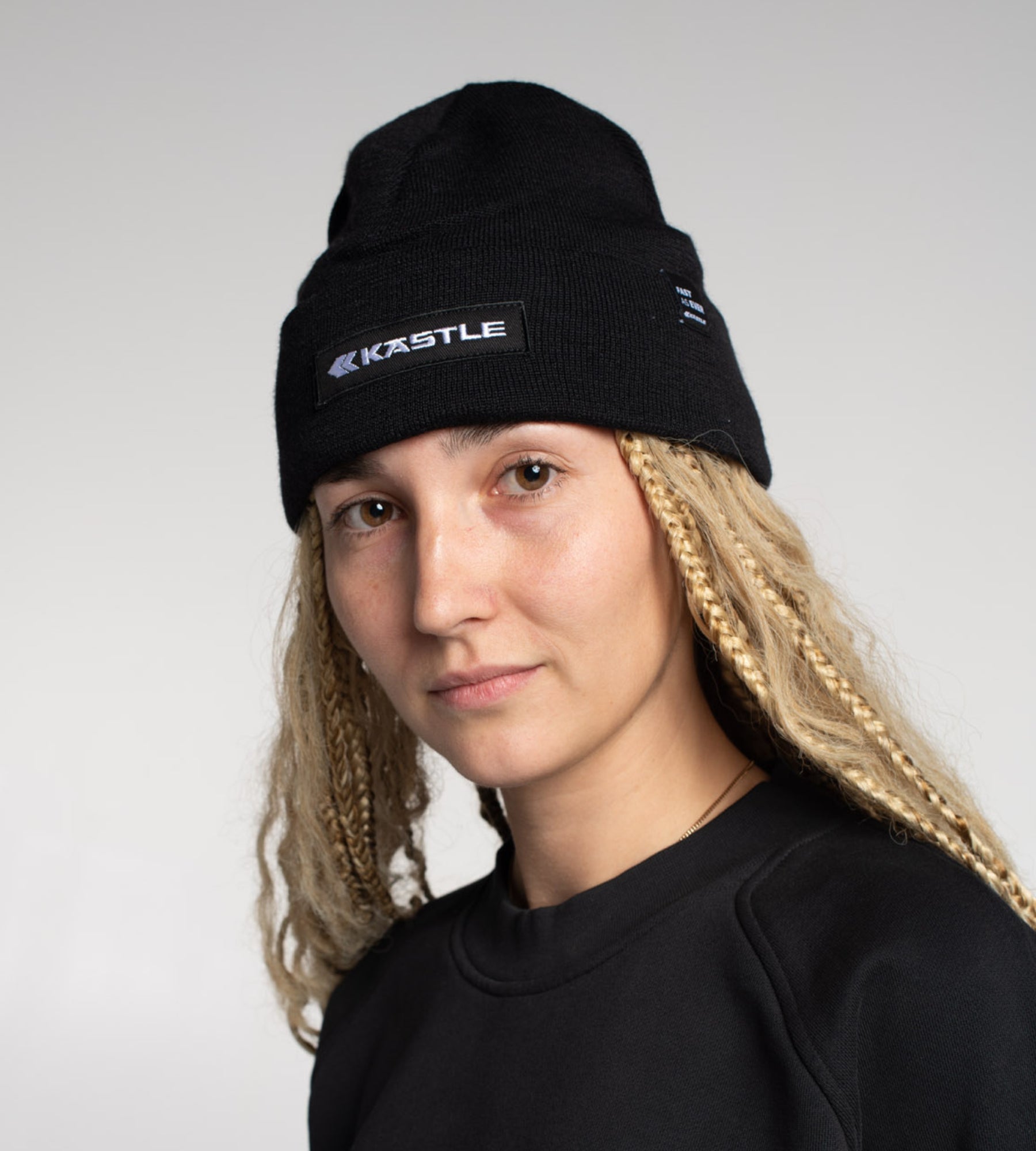 Kastle Logo Patch Beanie bonnet ski merino noir