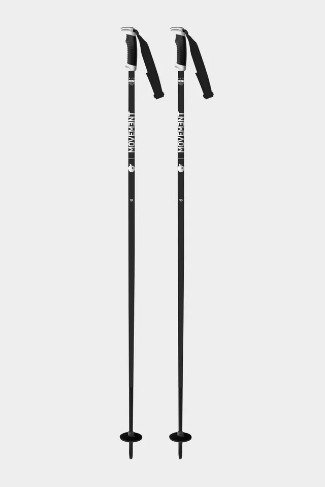 Bâton Movement Branded Alu 18 mm, 100-135 cm, noir ou blanc