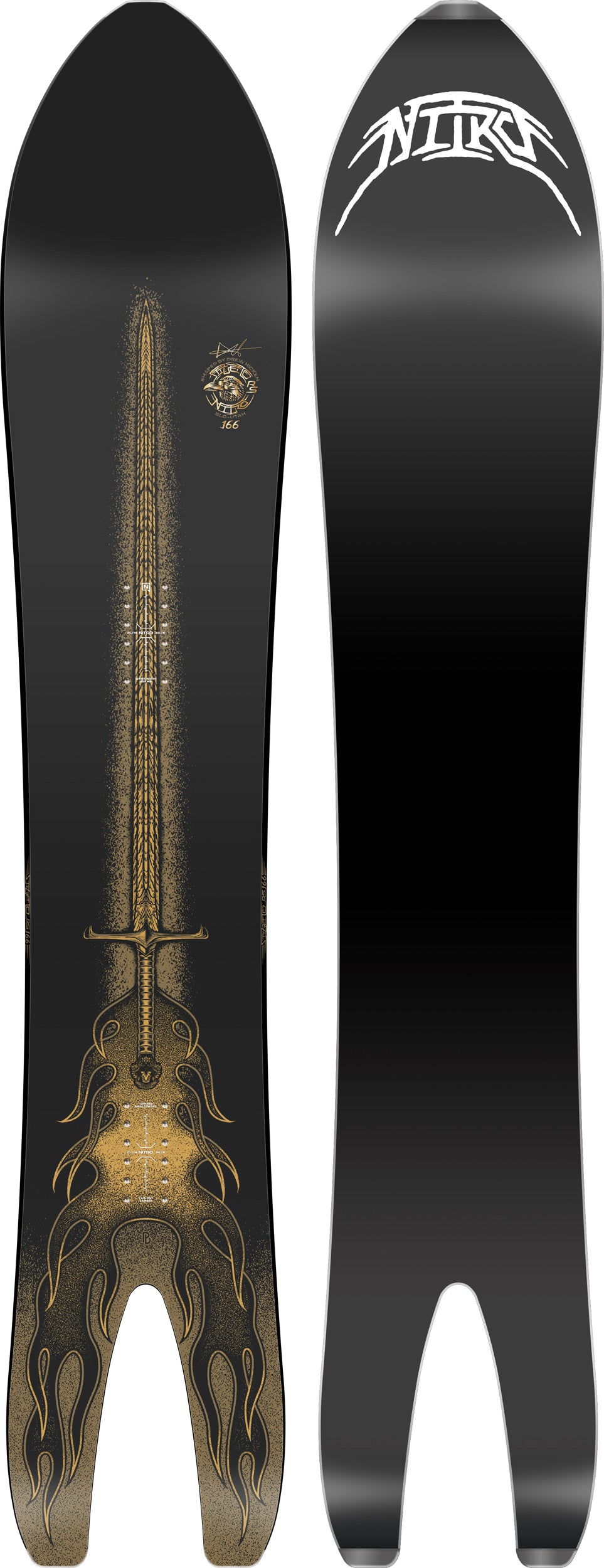 Nitro Stiletto RS x Drew Hicken snowboard 166mw swallowtail