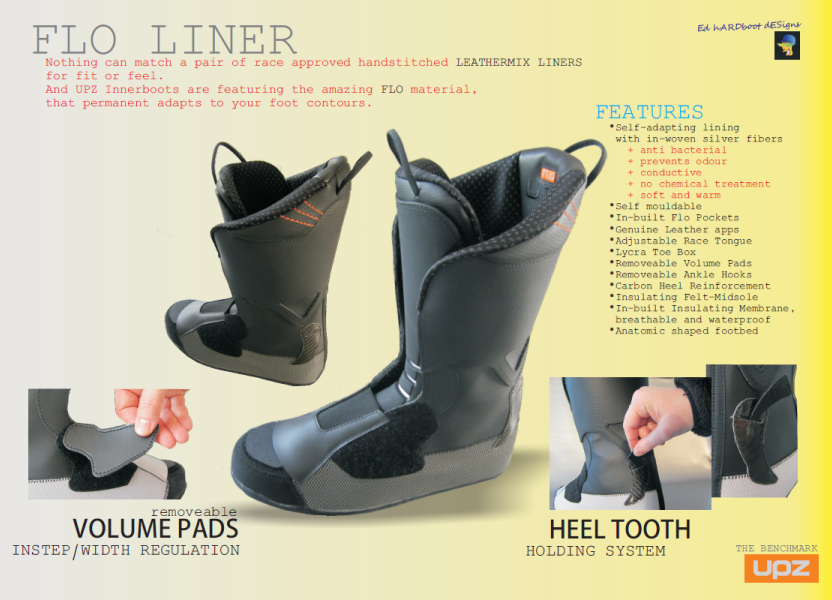 UPZ Boot Parts FLO Liner chausson thermoformable pieds normaux