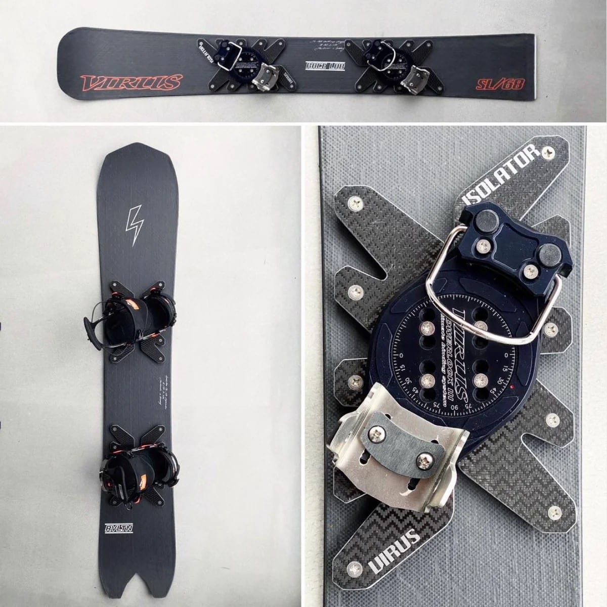 Virus Isolator Plate plaque snowboard carbone 1,0 kg