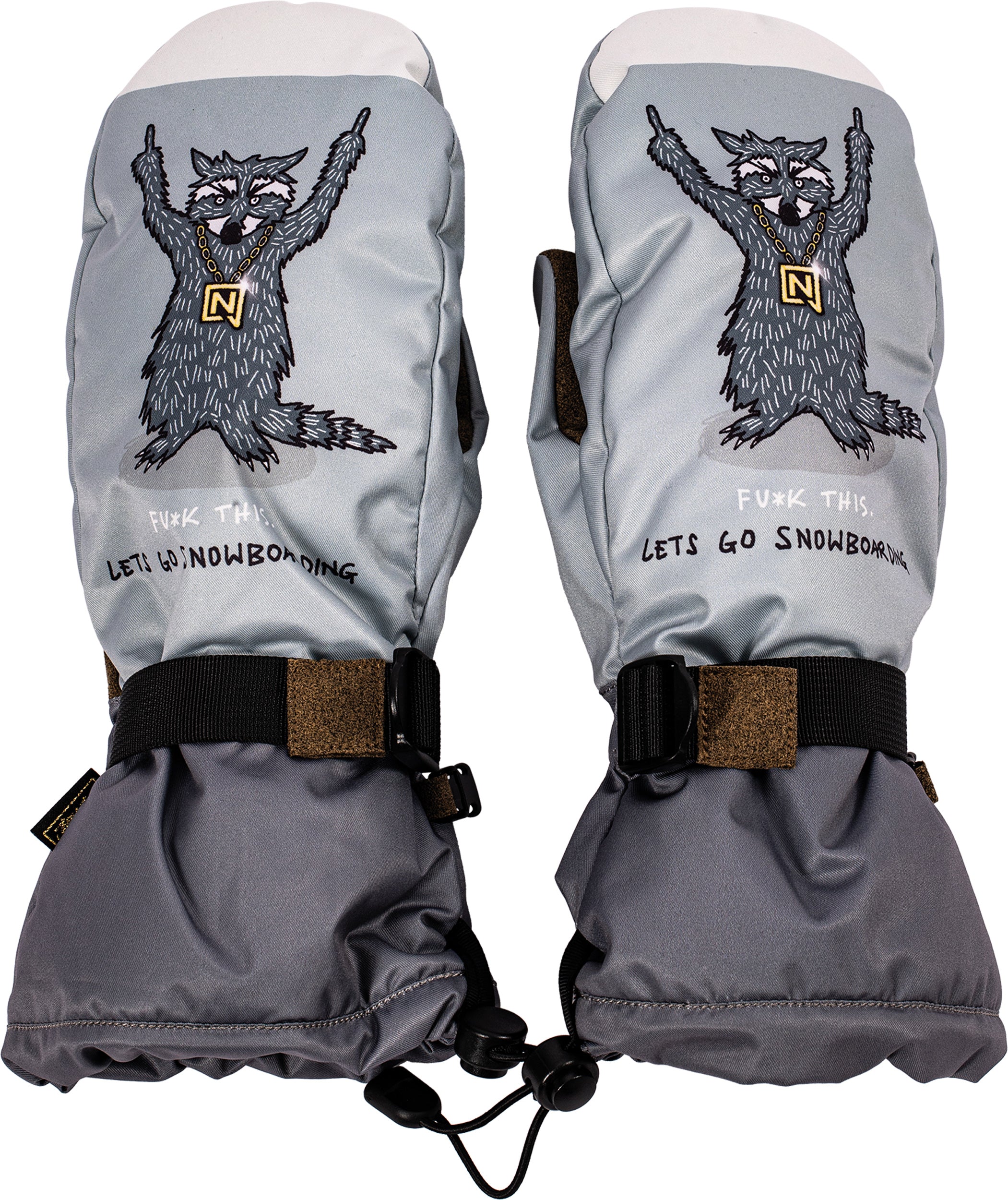 Nitro Raccoon Mitten gants snowboard gris impermeables