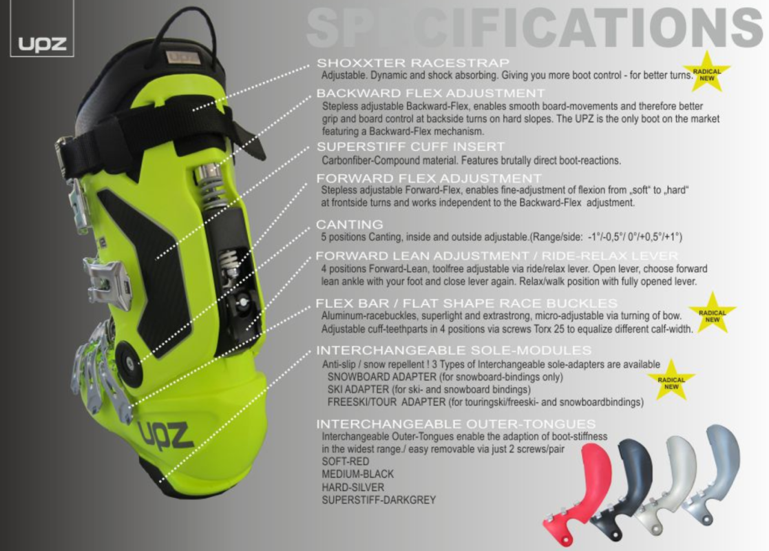 UPZ RC12 Shoxxter 2025 boots snowboard rigide noir