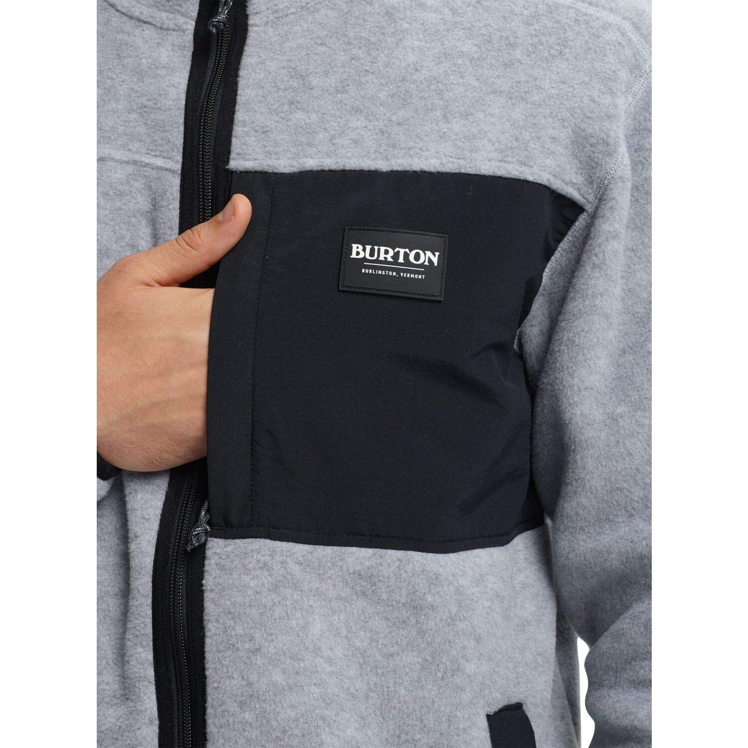Burton Hearth Sweat Zippé Homme Polaire XS Gris Chiné