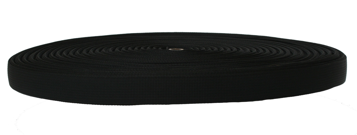 Snowsled 25 mm sangle polyester noire au mètre