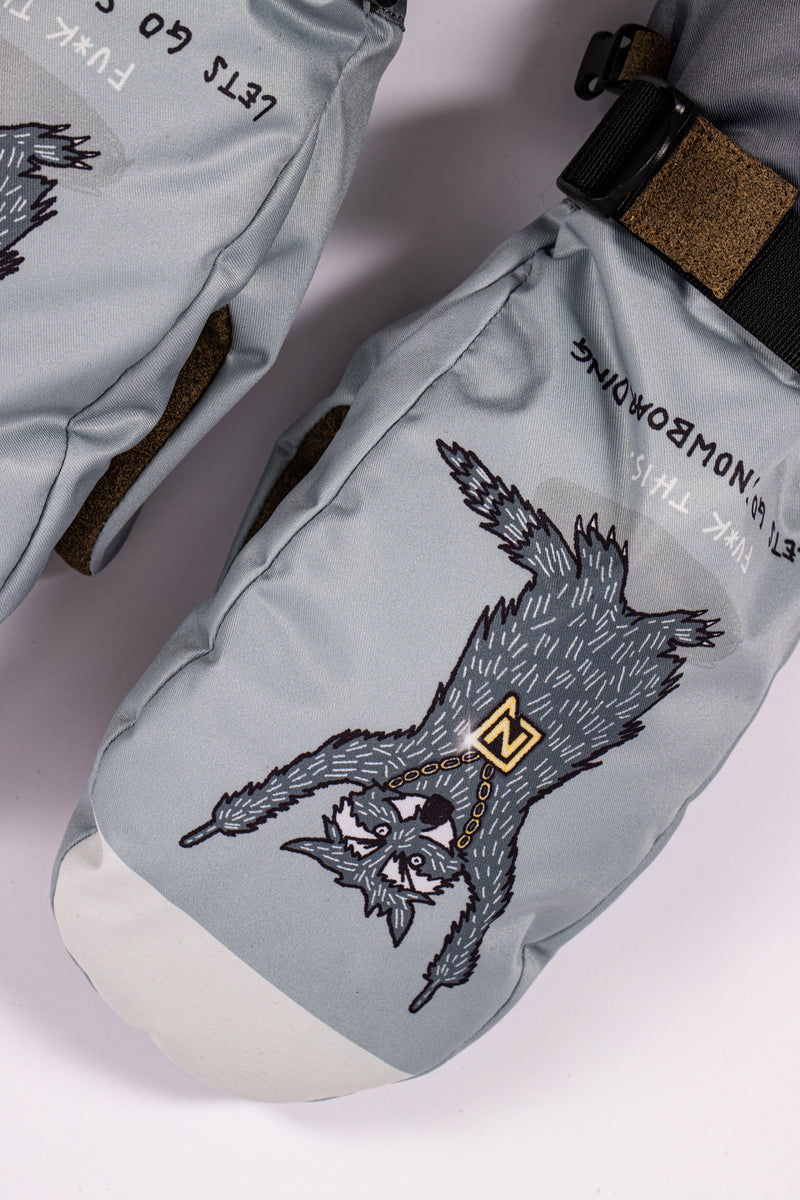 Nitro Raccoon Mitten gants snowboard gris impermeables