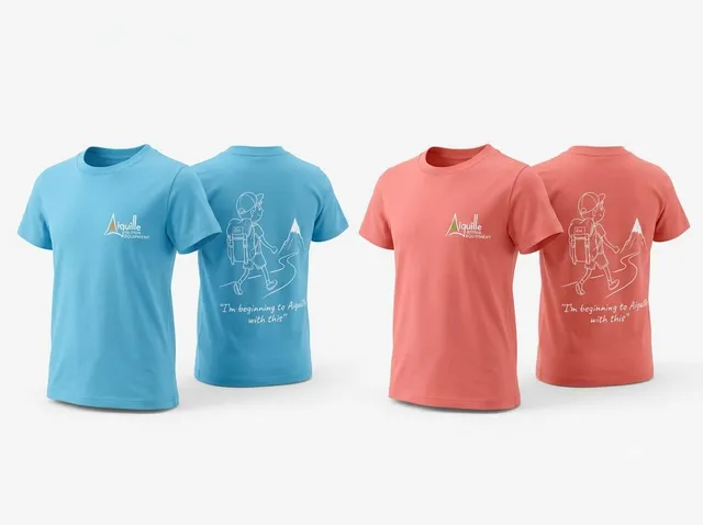 Aiguille T-shirt enfant coton bleu corail outdoor