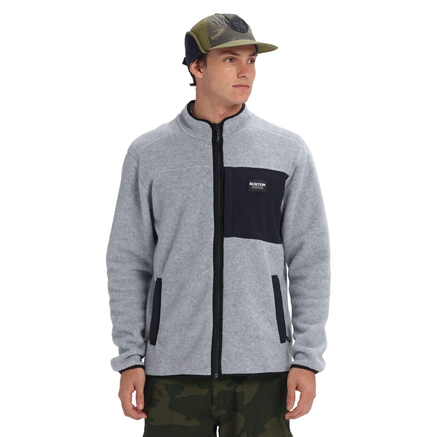 Burton Hearth Sweat Zippé Homme Polaire XS Gris Chiné