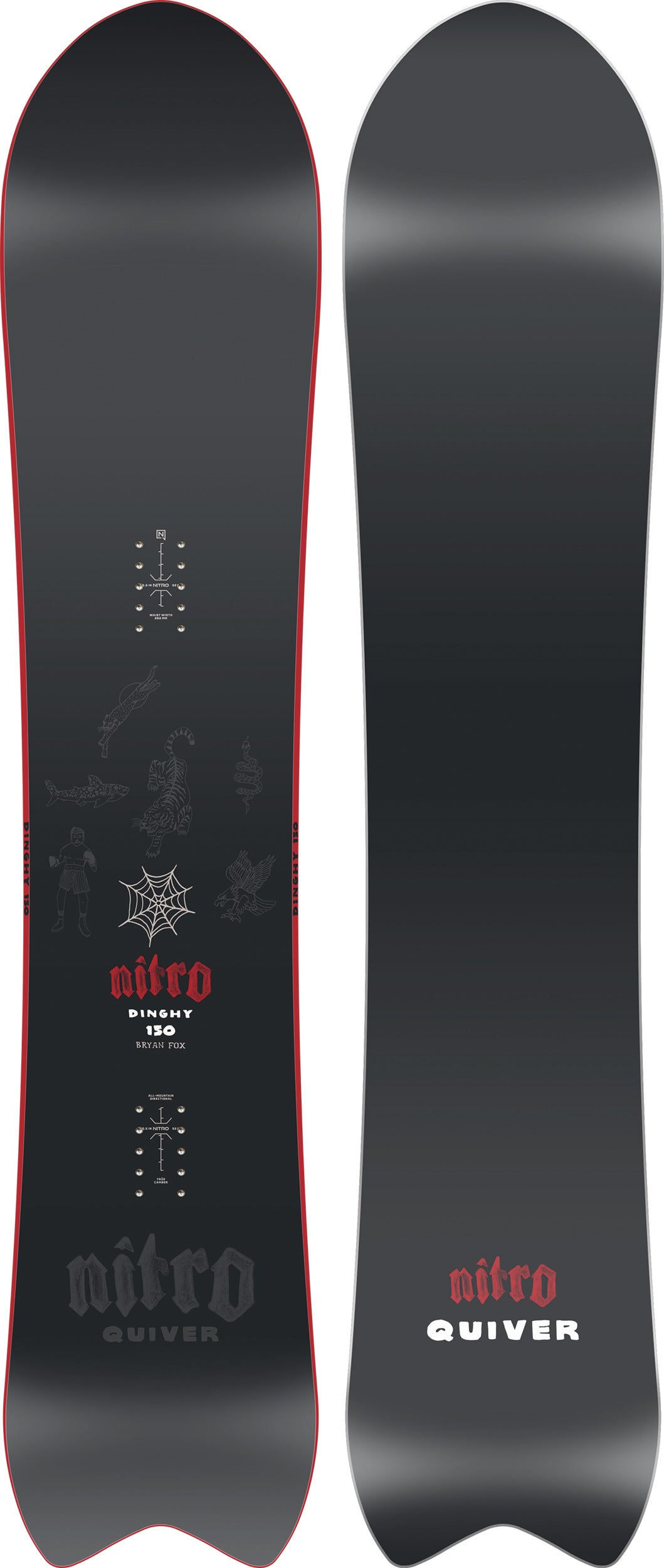 Nitro Dinghy snowboard 155 poudreuse shape large