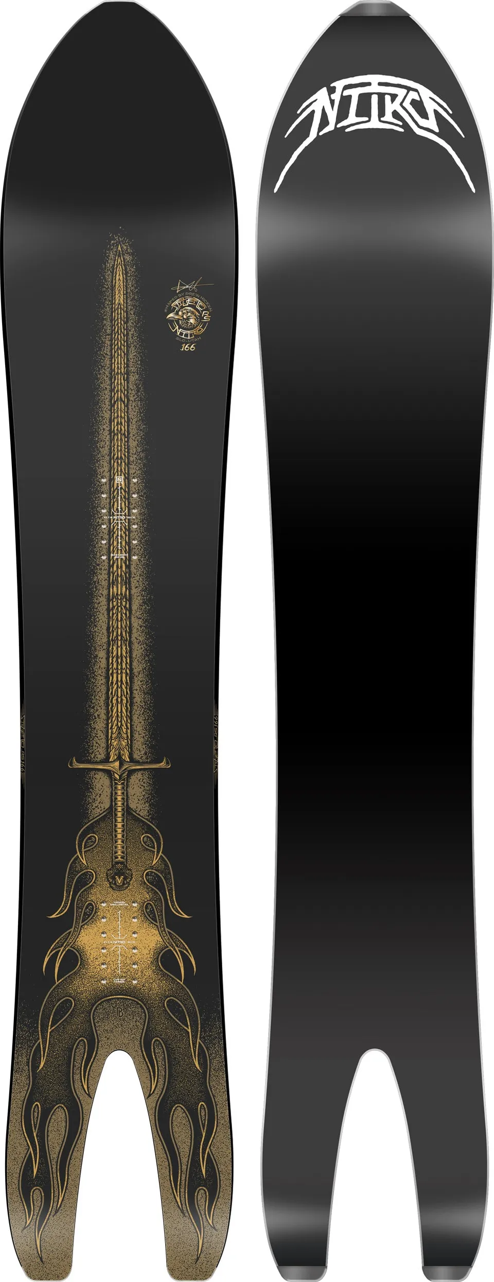 Nitro Stiletto RS x Drew Hicken snowboard 166mw swallowtail