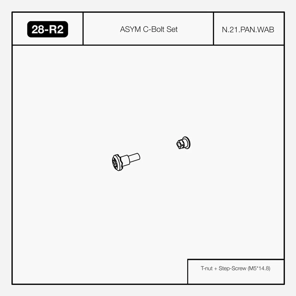 Nidecker HW-F003-A Asym Uniback C-Bolt Set fixation BLK