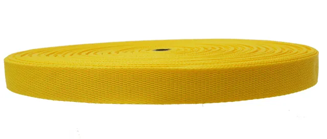 Aiguille sangle jaune 25 mm polypropylène au mètre