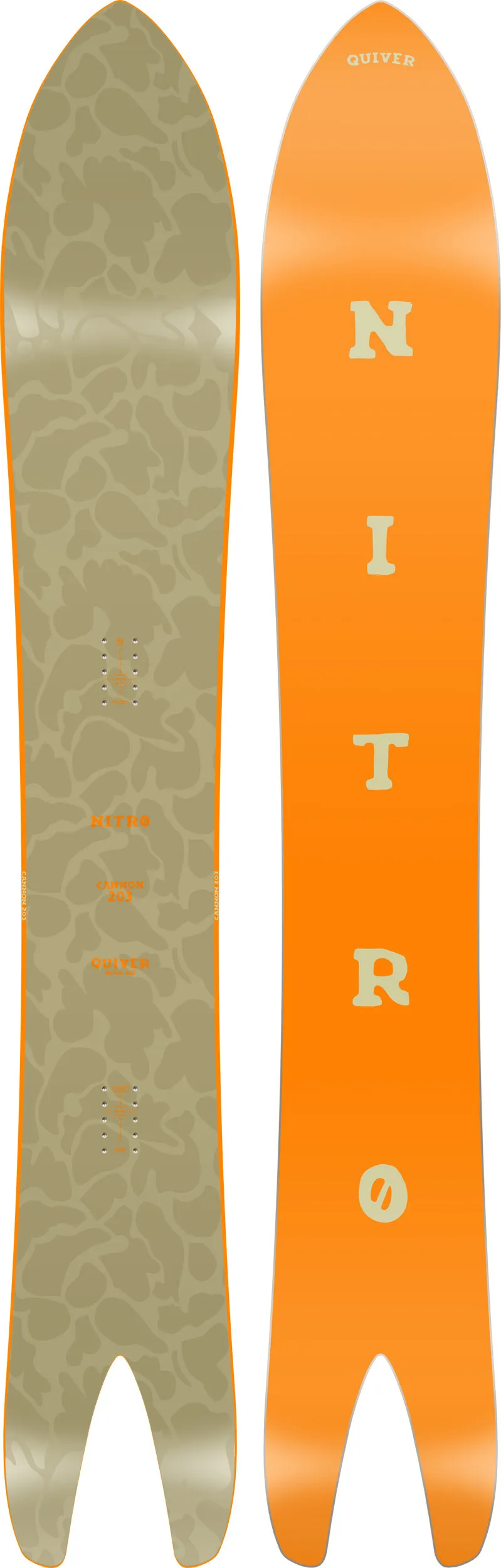 Nitro Cannon 203 snowboard poudreuse swallowtail