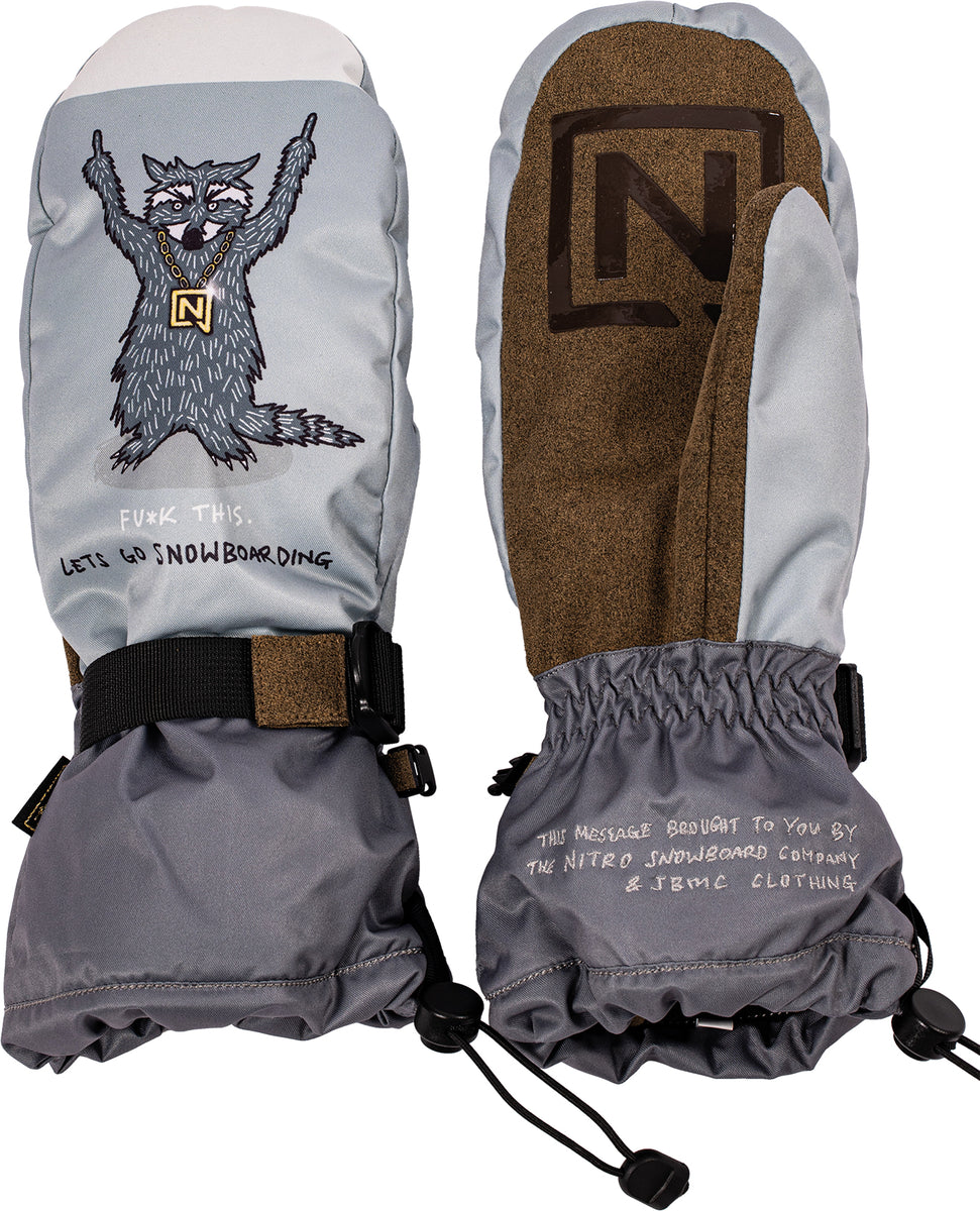 Nitro Raccoon Mitten gants snowboard gris impermeables