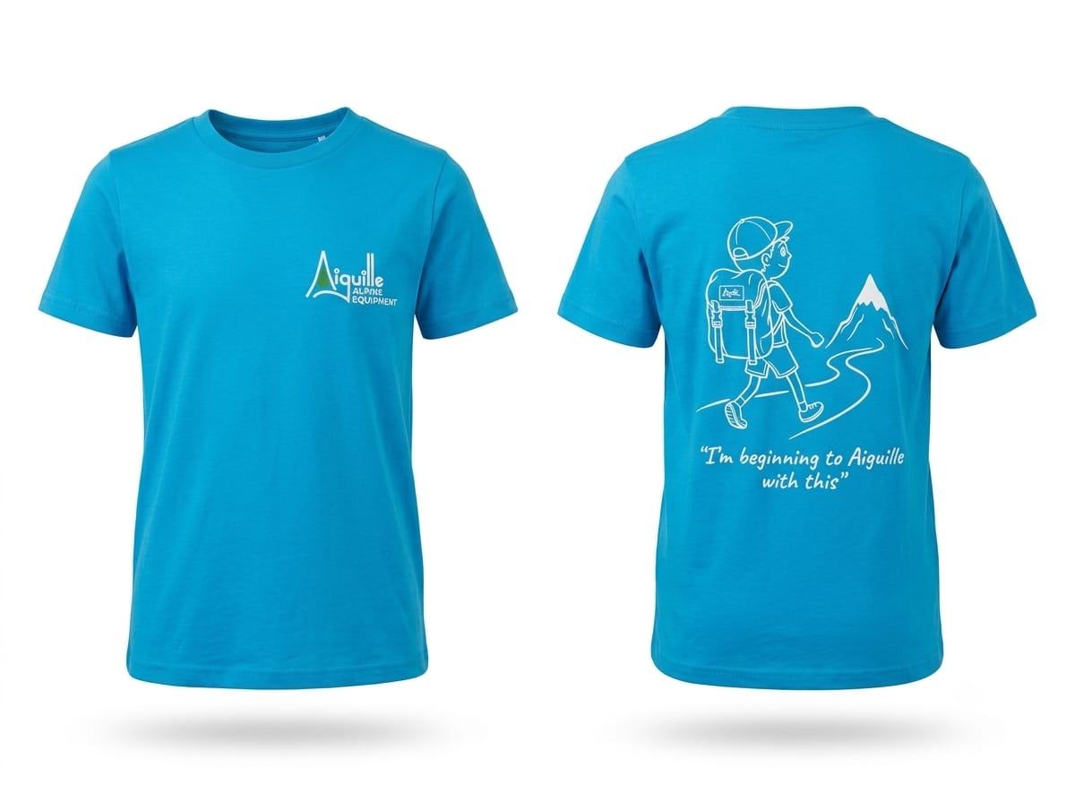 Aiguille T-shirt enfant coton bleu corail outdoor