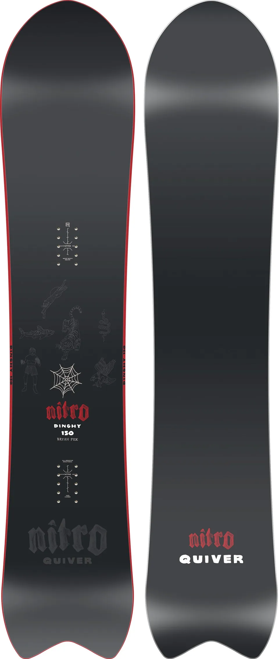 Nitro Dinghy snowboard 155 poudreuse shape large