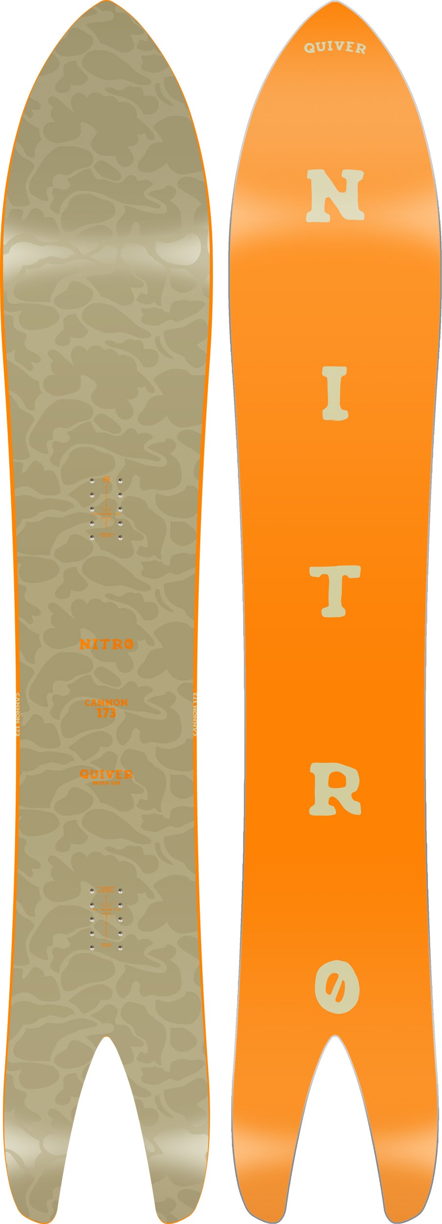 Nitro Cannon 173 planche snowboard poudreuse swallowtail