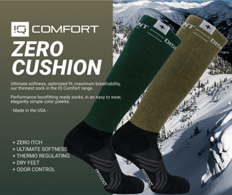 UPZ Dissent IQ Comfort chaussettes ski mérinos vertes