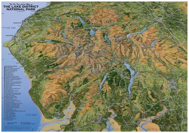 Snowsled Lake District carte aérienne A2 roulée
