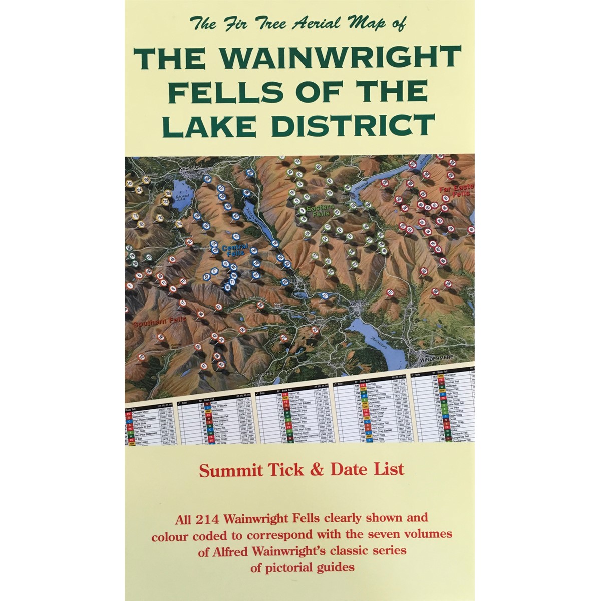 Snowsled Wainwright Lake District Carte murale A2
