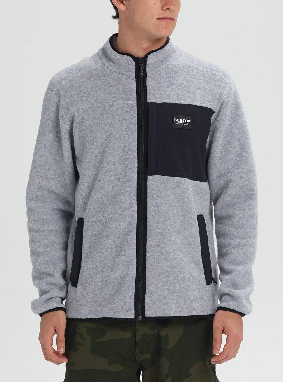 Burton Hearth Sweat Zippé Homme Polaire XS Gris Chiné