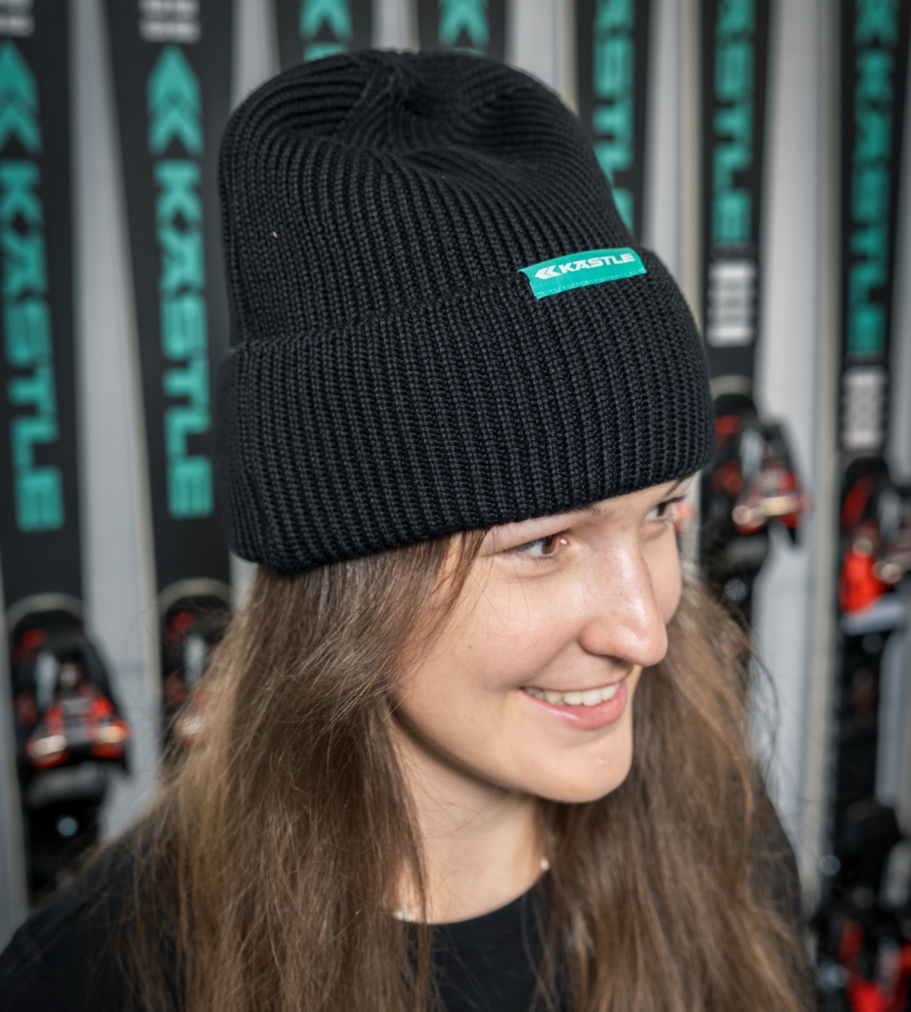 Kästle Rib Beanie bonnet ski noir 50% laine