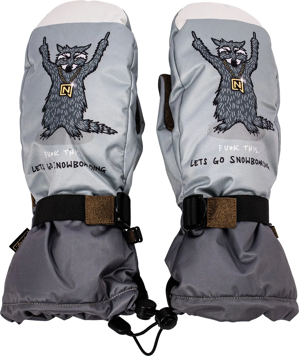 Nitro Raccoon Mitten gants snowboard gris impermeables