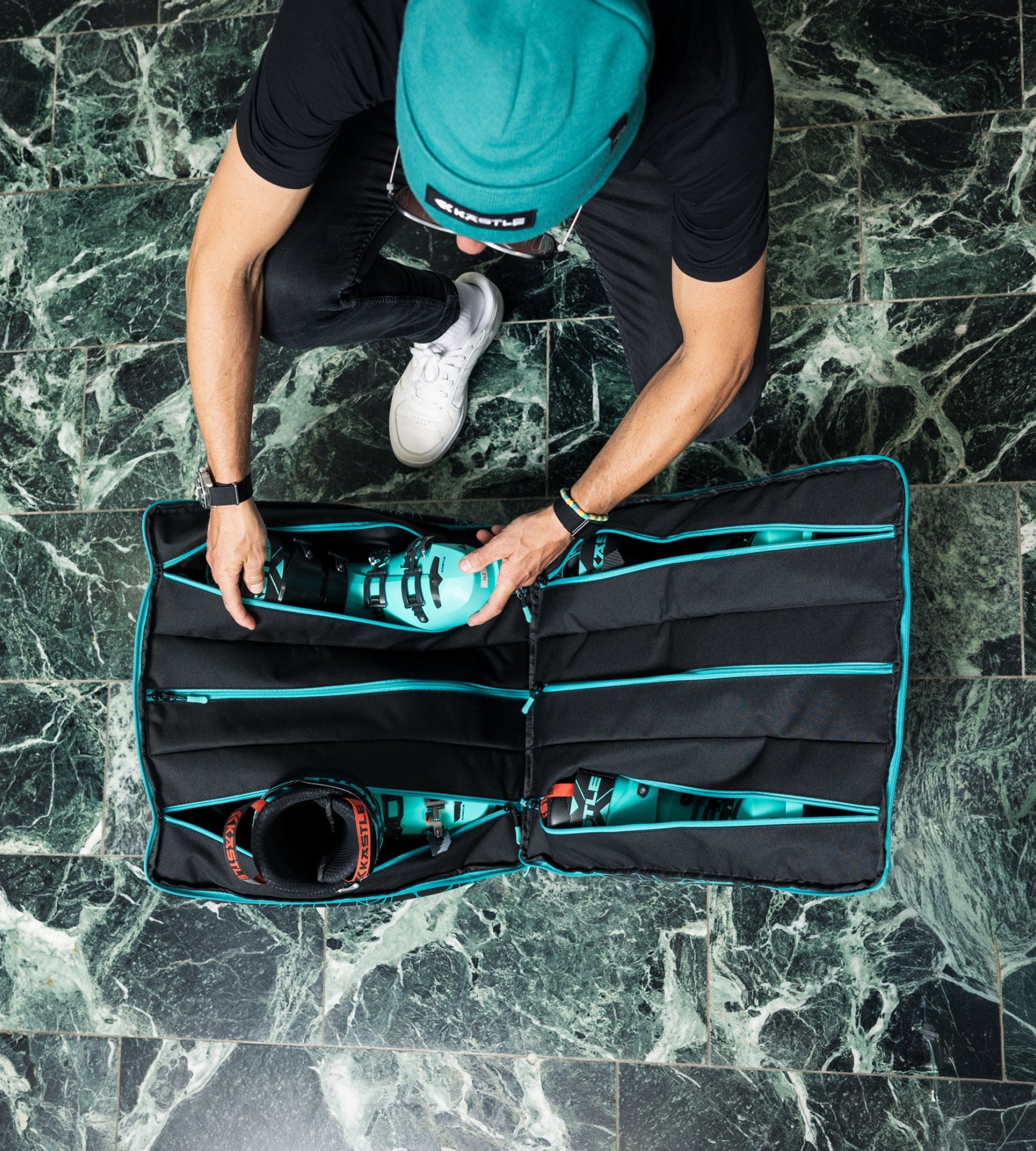 Kastle Boot Cube 3P sac à chaussures Black-Mint