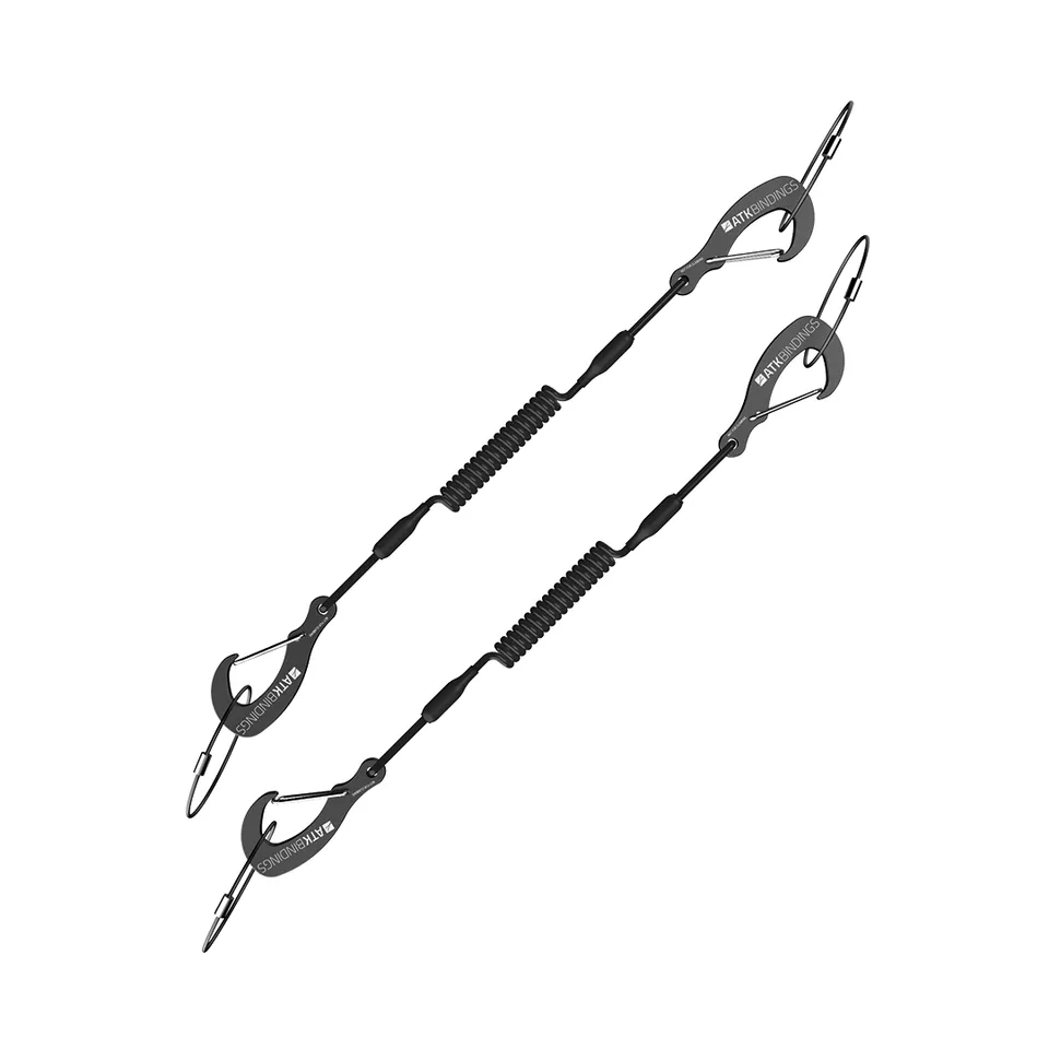 ATK Kevlar Core Leash longe ski double mousqueton noir