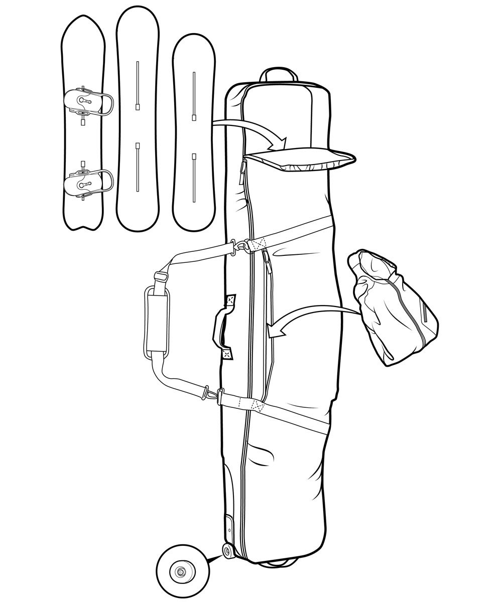 Burton Wheelie Gig Bag housse snowboard à roulettes rembourrée