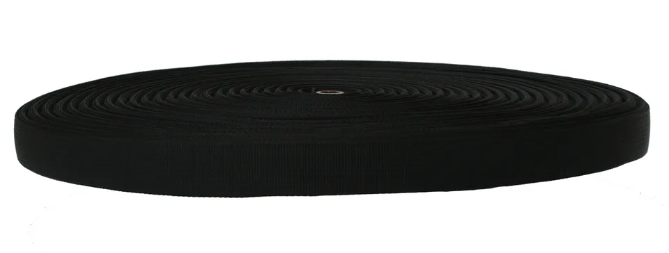 Snowsled 25 mm sangle polyester noire au mètre