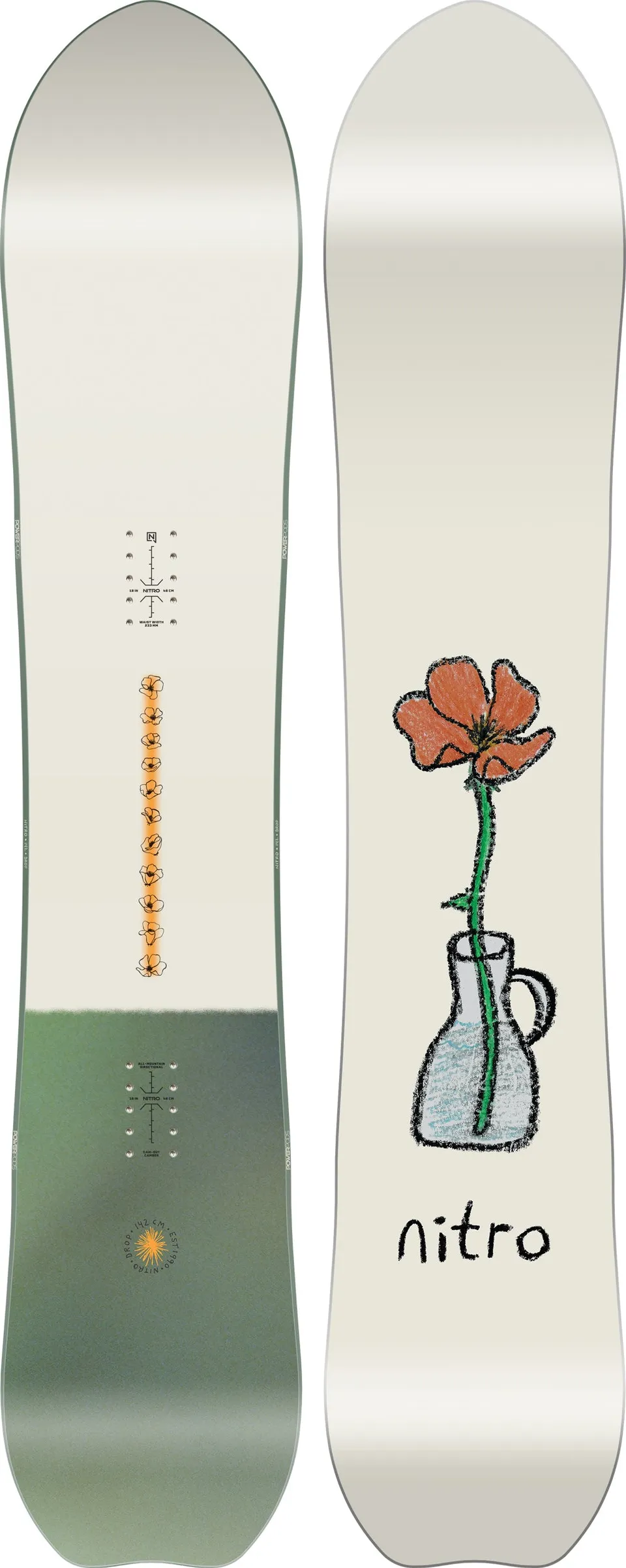 Nitro Drop snowboard femme 146 all mountain poudre