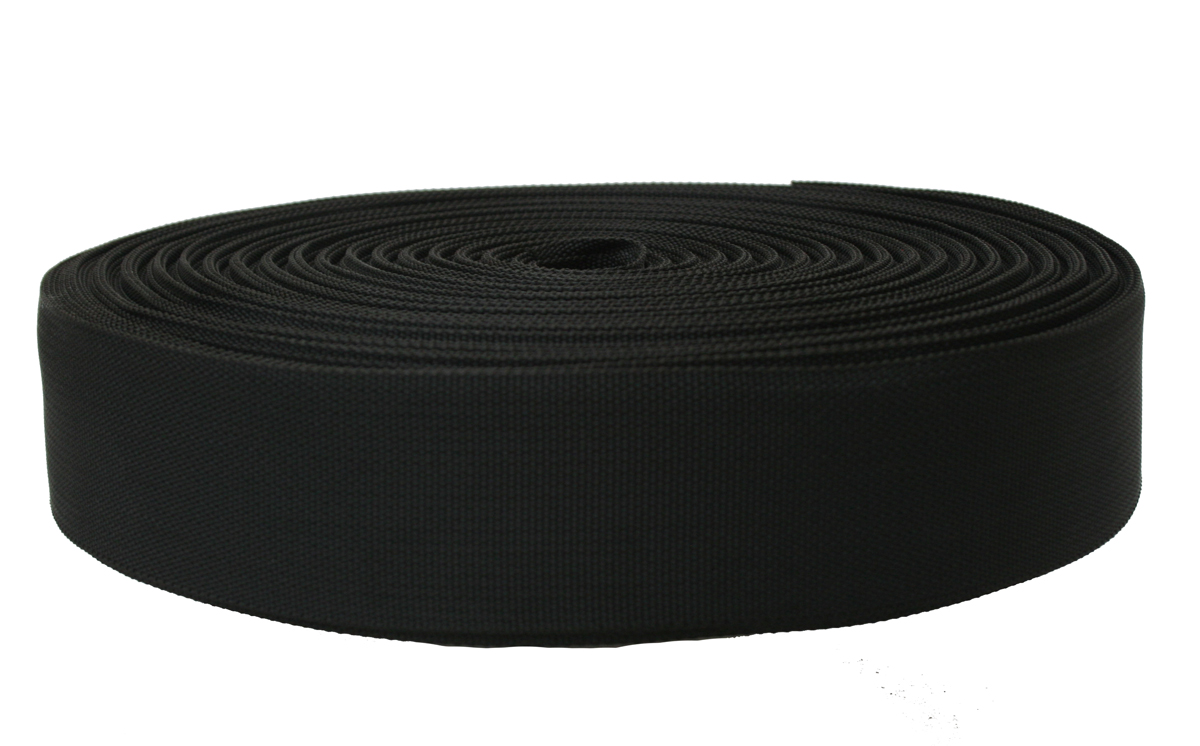 Aiguille sangle polyester 50 mm noire au mètre