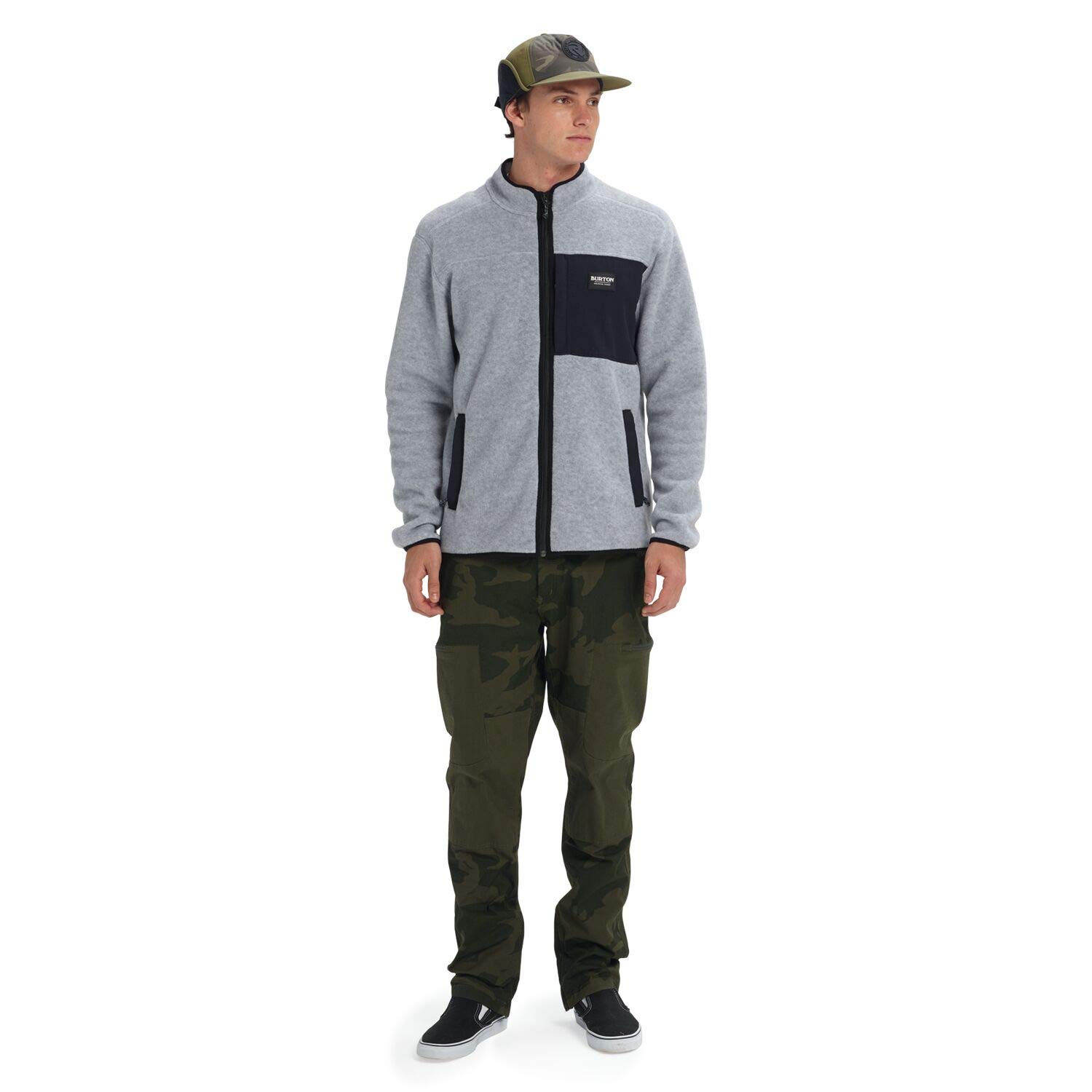 Burton Hearth Sweat Zippé Homme Polaire XS Gris Chiné
