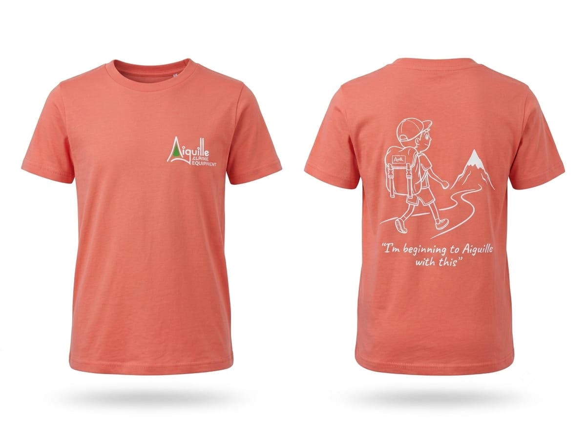 Aiguille T-shirt enfant coton bleu corail outdoor